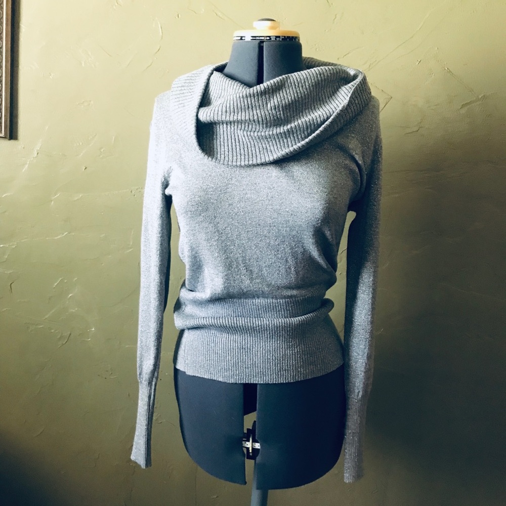 APT.9 Silver Shimmer Longsleeve Top